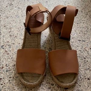 Ankle Belted Natural Leather Sandals size 7.5